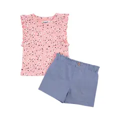REDWOOD - Conjunto Polo Rib Short Bebé Niña