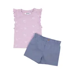 REDWOOD - Conjunto Polo Rib Short Bebé Niña