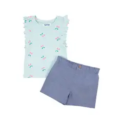 REDWOOD - Conjunto Polo Rib Short Bebé Niña