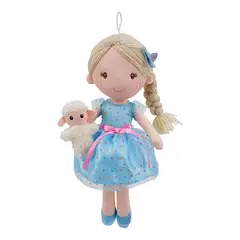 GENERICO - Muñeca de Trapo con Mascota Celeste 38 cm