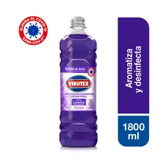 VIRUTEX - Limpiador Antibacterial Lavanda Botella 1.8 L