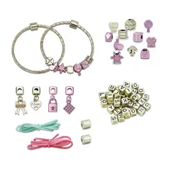 GENERICO - Set de Pulseras con Charms y Letras