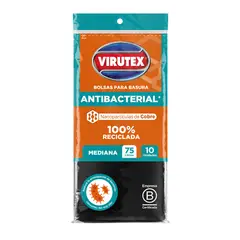 VIRUTEX - Bolsa Basura Antibacterial Virute Pack 10 Und 75 L
