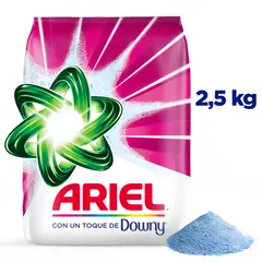 ARIEL - Detergente en Polvo Toque de Downy Ropa Blanca y Color Bolsa 2.5 Kg