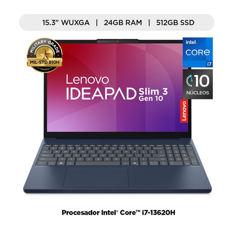 Laptop IdeaPad Slim 3i Intel Core i7-13620H, 24GB RAM, 512GB SSD,15.3" WUXGA