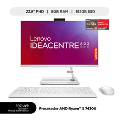 LENOVO - All in One IdeaCentre AIO 3 AMD Ryzen 5 7430U, 8GB ram, 512GB SSD, 23.8" FHD