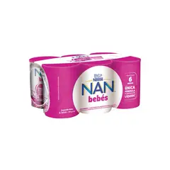 NAN - Fórmula Láctea Líquida 2 Bebés Sixpack Lata 390 g