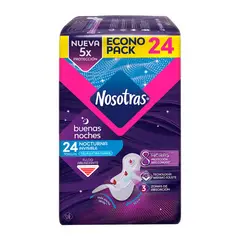 NOSOTRAS - Toallas Higiénicas Buenas Noches Invisible Tela Empaque 24 Und