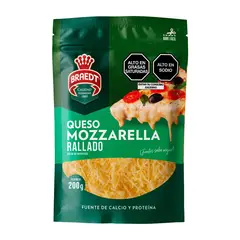 BRAEDT - Queso Mozzarella Rallado Empaque 200 g