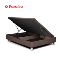 PARAISO - Boxet Deluxe 1.5 Plazas Chocolate con 4 patas cromadas