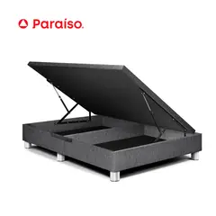 PARAISO - Boxet Deluxe Queen Gris con 6  patas cromadas