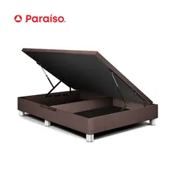 PARAISO - Boxet Deluxe Queen Chocolate con 6  patas cromadas