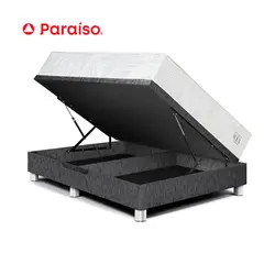 PARAISO - Cama Boxet Pocket Max Queen Charcoal + 2 almohadas + 1 protector