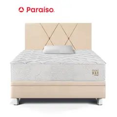 PARAISO - Dorm Boxet Pocket Max 1.5 Plazas Champagne + 1 almohada + 1 protector