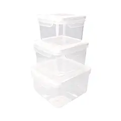 CASA JOVEN - Set Contenedor Blanco 3 Piezas 430 mL+800 mL+1300 mL