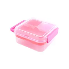 CASA JOVEN - Contenedor Cuadrado Con División + Mini Contenedor Rosa