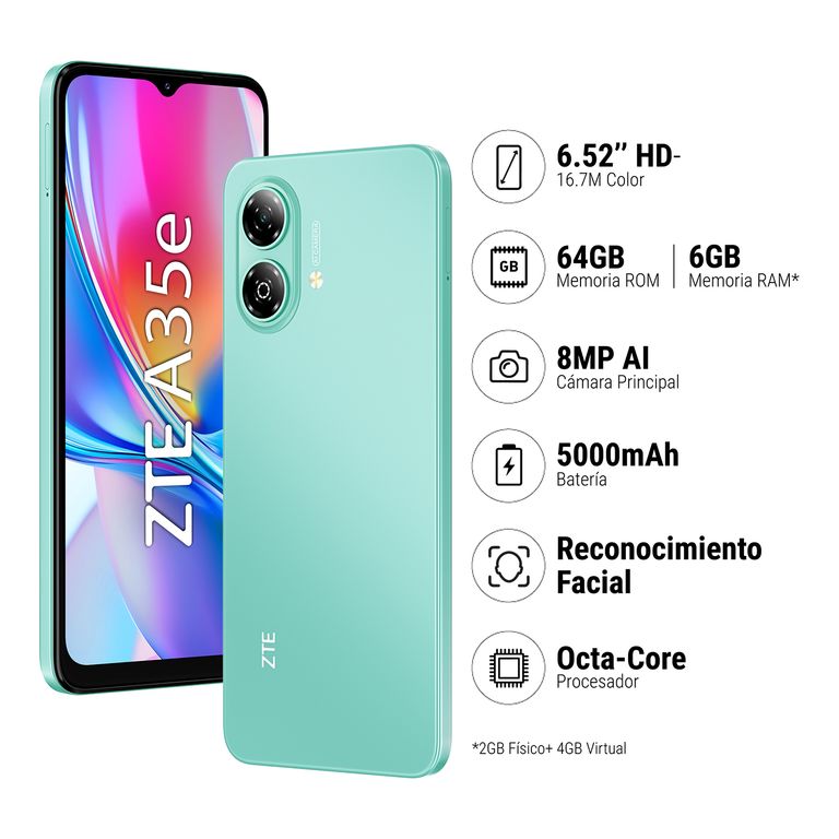 Smartphone Blade A35E 2+64Gb Verde