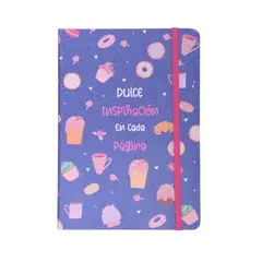ARTESCO - LIBRETA GLITTER CON LIGA DONUT