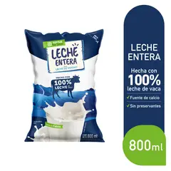 TOTTUS - Leche UHT Entera Pack 3 Bolsas 800 mL