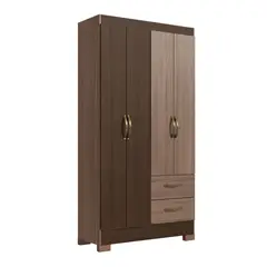 PRECIO UNO - Ropero 4 Puertas 2 Cajones RP1423 Castaño Nogal