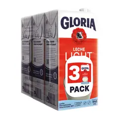 GLORIA - Leche Light UHT Pack 3 Cajas 946 mL