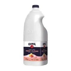 GLORIA - Yogurt Parcialmente Descremado Fresa Plátano Botella 1.6 Kg