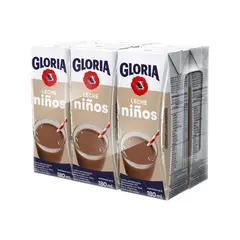 GLORIA - Leche UHT Niños Sabor Chocolate Empaque 6 Und 180 mL