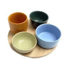 CASA JOVEN - Set 4 Bowls + Tabla Marroquí Red