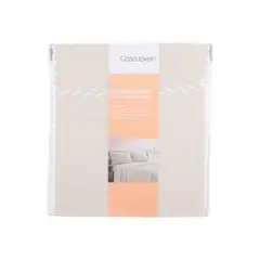 CASA JOVEN - SABANAS BRODERIE BEIGE BLANCA 2PLZ