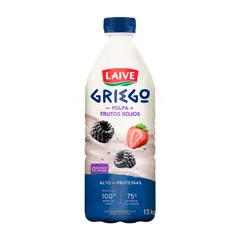 LAIVE - Yogurt Griego Frutos Rojos Botella 1.5 Kg