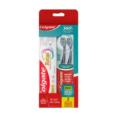 COLGATE - Pack Crema Dental Total Original 75 mL + 2 Cepillos 360