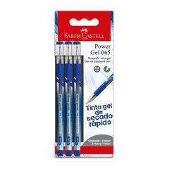 FABER CASTELL - Bolígrafo Power Gel 065 Azul Estuche 3 Und