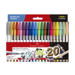 FABER CASTELL - Bolígrafo Trilux 032 20 Colores Estuche 20 Und
