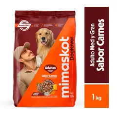 MIMASKOT - Alimento Seco Perros Adultos Medianos Carne Bolsa 1 Kg