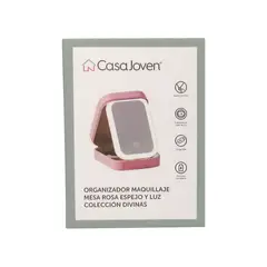 CASA JOVEN - Organizador Maquillaje Mesa Rosa Espejo Y Luz Col Divinas