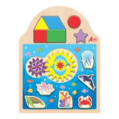 ARTI CREATIVO - Juego de Engranajes de Madera 14 Piezas