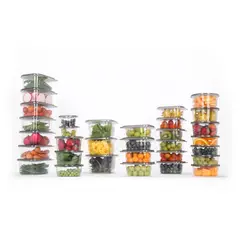 TRIKO - Set Contenedores Plástico Gris 33 Piezas