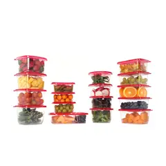 TRIKO - Set Contenedores Plástico Rojo 33 Piezas