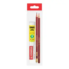STABILO - Pack Borrador + Lápiz + Lápiz Rojo + Stick 8 g