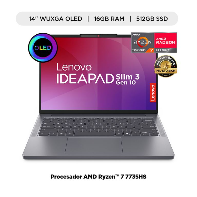 Laptop IdeaPad Slim 3 AMD Ryzen 7 16GB RAM 512GB SSD 14" WUXGA