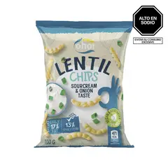 undefined - Chips de Lenteja Sabor Crema Agria Oho Bolsa 100 g