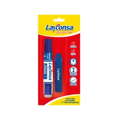 LAYCONSA - Marcador para Pizarra Recargable L123 Rojo + Cartucho Azul