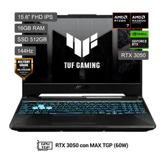 ASUS - Laptop TUF Gaming A15 R7 170 512GB 16GB RTX 3050 4GB