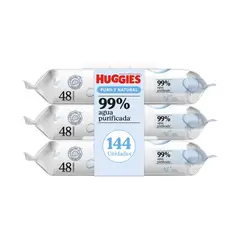 HUGGIES - Toallas Húmedas Puro y Natural Empaque 144 Und