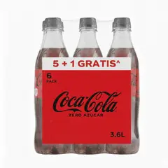COCA COLA - Bebida Gaseosa Zero Azúcar Sixpack Botella 600 mL
