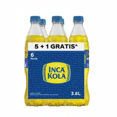 INCA KOLA - Bebida Gaseosa Original Sixpack Botella 600 mL