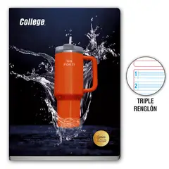 COLLEGE - Cuaderno Deluxe Tres Renglones CSC Lumen Gold 80 Hojas