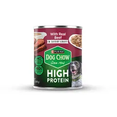 DOG CHOW - Alimento Húmedo Perro Sabor Carne High Protein Lata 368 g