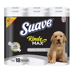 SUAVE - Papel Higiénico RindeMax 40 Metros Empaque 18 Und
