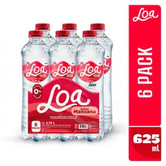 LOA - Bebida Sabor Manzana Sixpack Botella 625 mL
